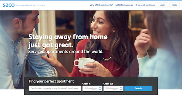 SACO The Serviced Apartment Company homepage image