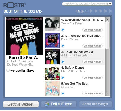 New widget Rostr allows users to create song playlists