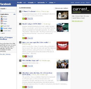 Peer-to-peer Current News application for Facebook