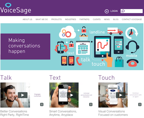 VoiceSage website homepage