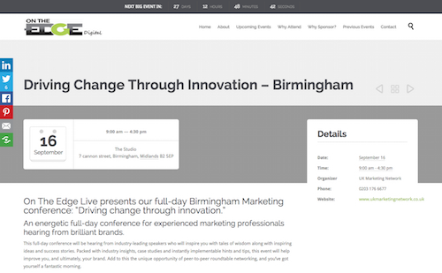 On The Edge Birmingham homepage image