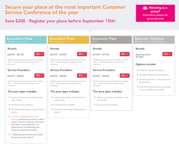 The Social Customer Service Summit pricing