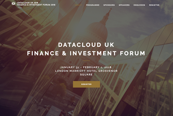 Datacloud UK and Finance & Investment Forum homeoage image