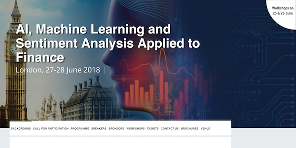 AI, Machine Learning and Sentiment Analysis Appiled to Finance banner 600x300