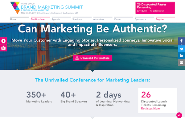 The Brand Marketing Summit 2019 website image