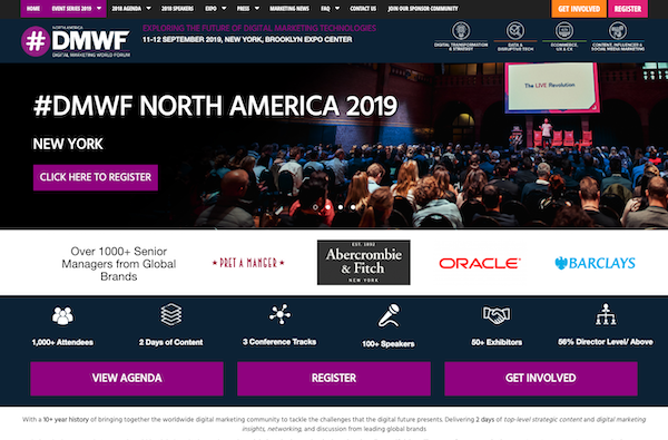 DMWF North America 2019 - Digital Marketing World Forum - New York 2019 website image